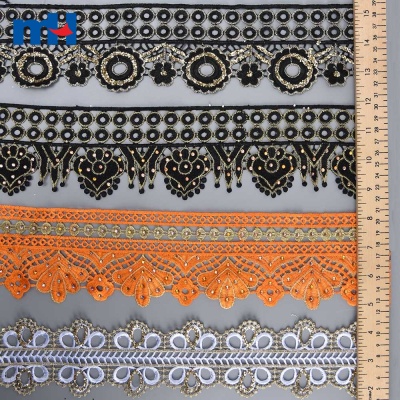 African Rhinestones Chemical Lace Trim