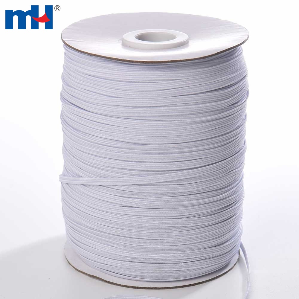 Polyester Latex Flat Braided Elastic 4 Cord 3mm Wide