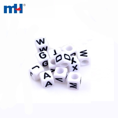 6mm Square Word Bead