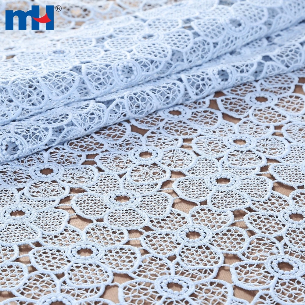 Custom Dyed Embroidered Chemical Guipure Bridal Lace Fabric