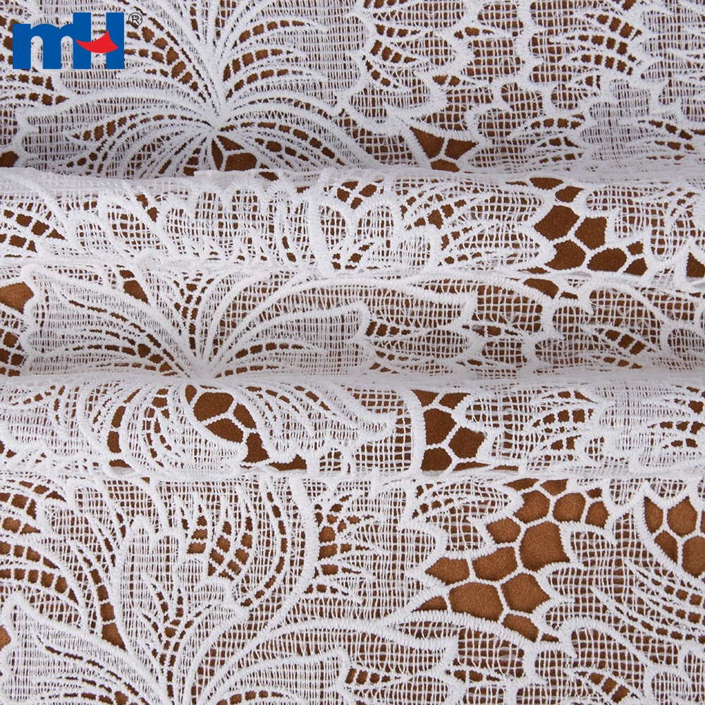 Hollowed Out Embroidery Chemical Lace Fabric for Wedding Gown
