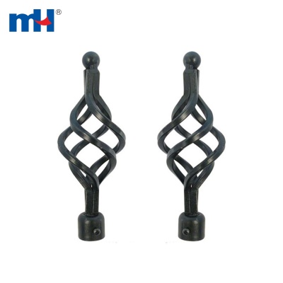 22mm Black Curtain Rod Finials