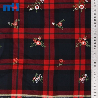 Embroidered Tartan Fabric