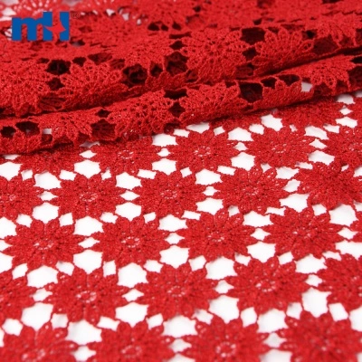 Red Chemical lace Fabric