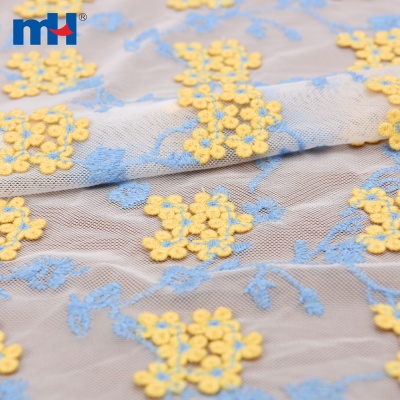 Mesh Embroidered Lace Fabric