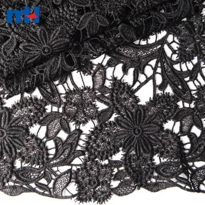 Black Embroidered Lace Fabric