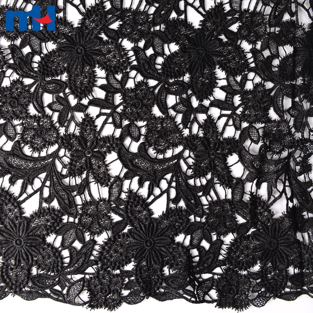 Elegant Venice Embroidered Lace Fabric in Black for Wedding Lace Bridal  Dress Fabric French Guipure Lace Fabric 