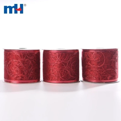 Sheer Wired Christmas Ribbon