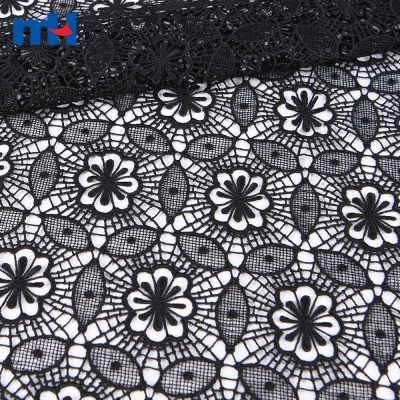 Black Embroidered Lace Fabric