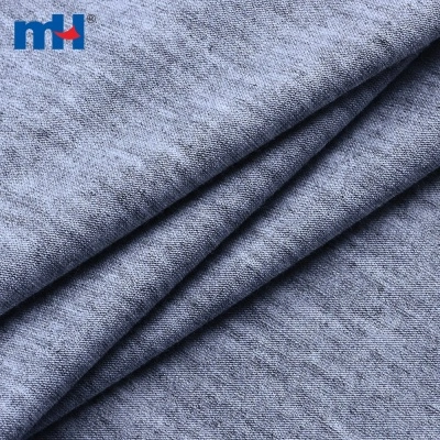 Heather Grey Polyester Rayon Spandex Single Jersey Knit Fabric