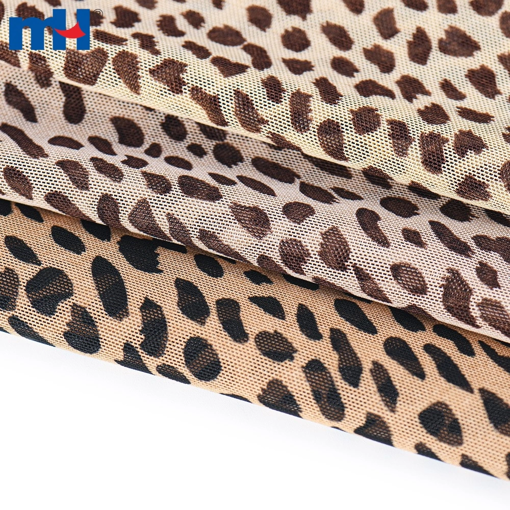 85g/㎡ 150cm150cm Wide 95 Polyester and 5 Spandex Leopard Printed