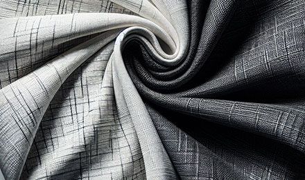 Paper Taffeta: White Black Texture Slub Like Woven Fabric