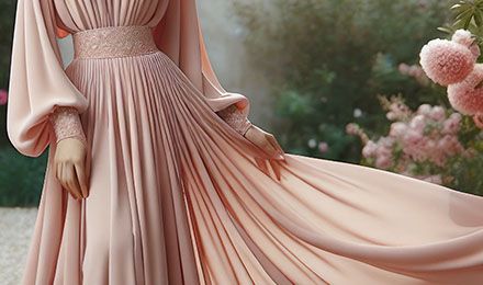 Blush Pink Long Convertible Poly Chiffon Dress