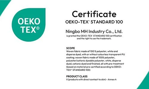 OEKO-TEX of 100% Polyester Woven Fabric