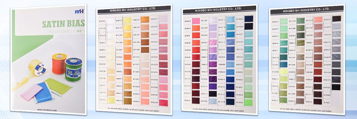 Polyester Satin Bias Tape Color Card